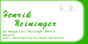 henrik meininger business card